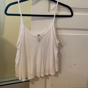 White Crop Top Tank